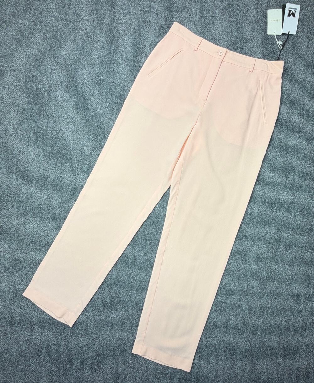 M Missoni Womens 42EU 6US Pink Trousers Silk Blend Straight Leg Dress Pants  NEW